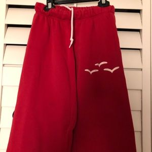 red lazypants sweats